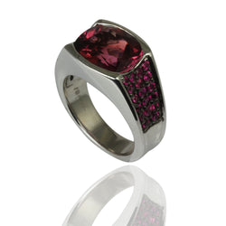 18k Gold Pink Tourmaline & Pink Sapphire Ring