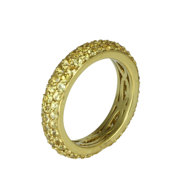 18k Gold Spessartite Pave Stackable Eternity Ring