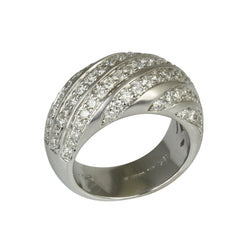 18k White Gold Diamond Wave Top Ring