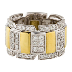 18k Two Tone Gold 1.02ct Diamond Buckle Ring
