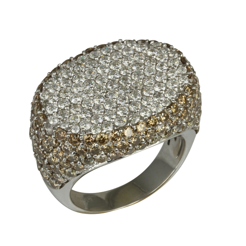 18k Gold White & Chocolate Diamond Ring