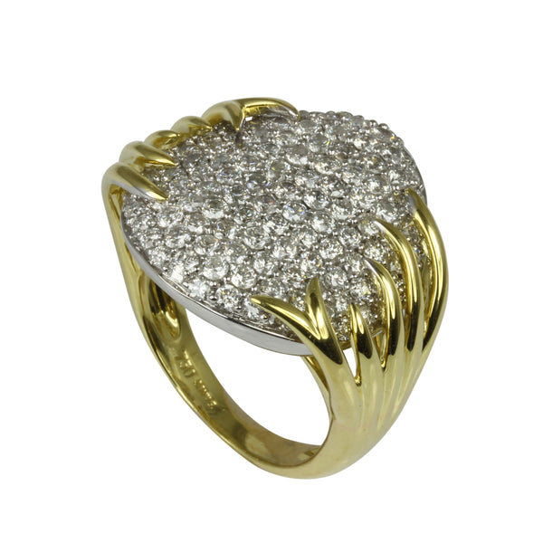 18k Two Tone Gold Diamond Pave Multi Claw Ring