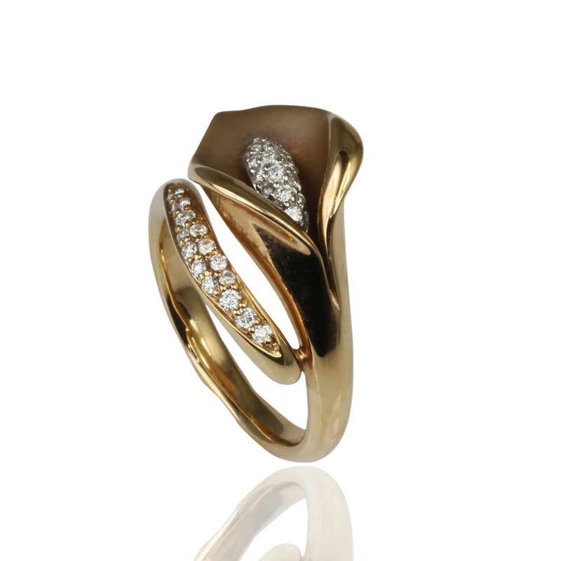 18k Gold Diamond Tulip Ring