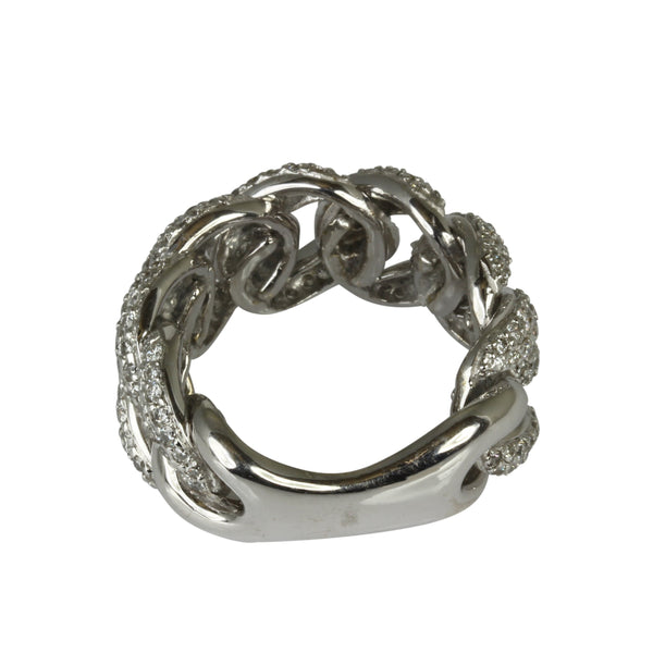 18k Gold Diamond Flex Chain Link Ring