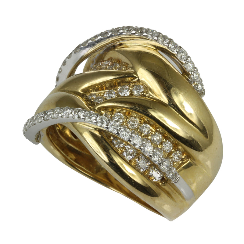 14k Gold Diamond Comtemporary Ring