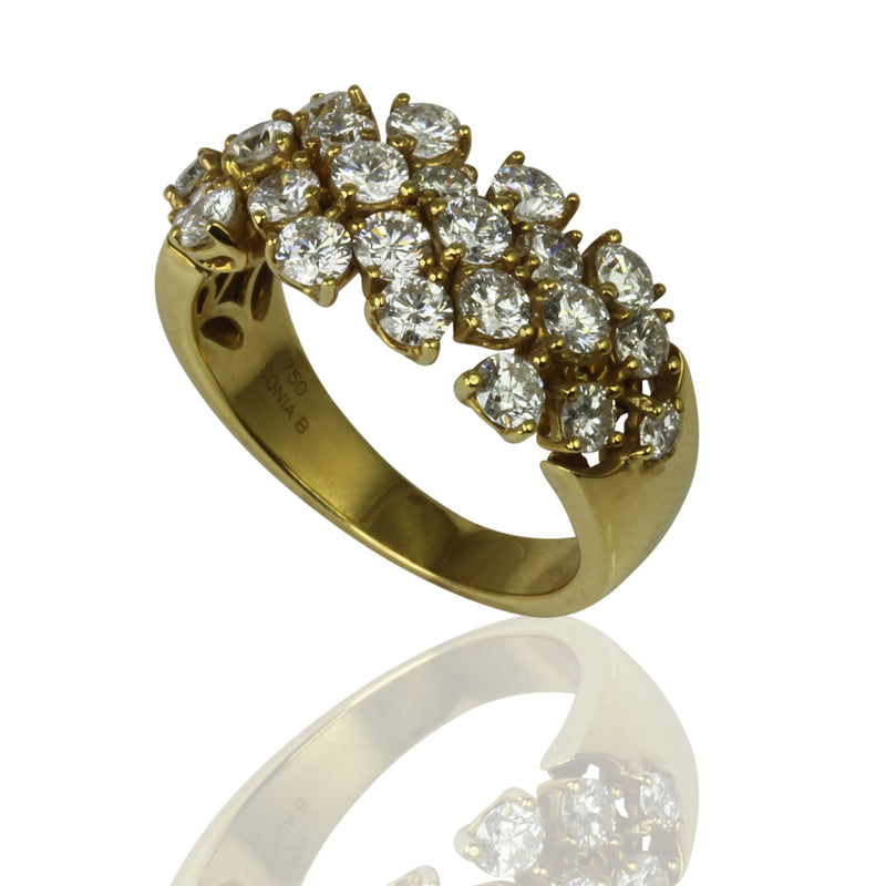 18k Gold Bubble Diamond Flex Ring
