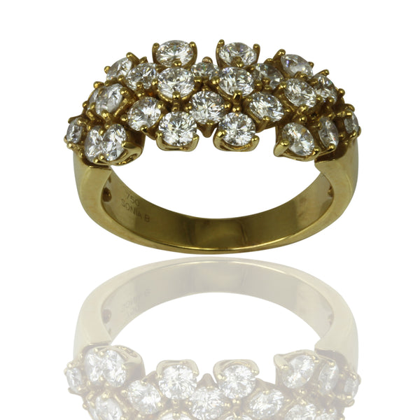 18k Gold Bubble Diamond Flex Ring