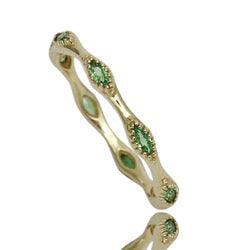 14k Gold Marquise Tsavorite Stackable Ring