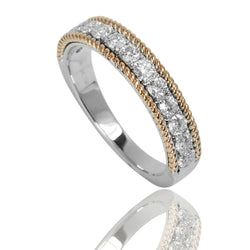 14k Gold & Diamond Rope Twist Ring
