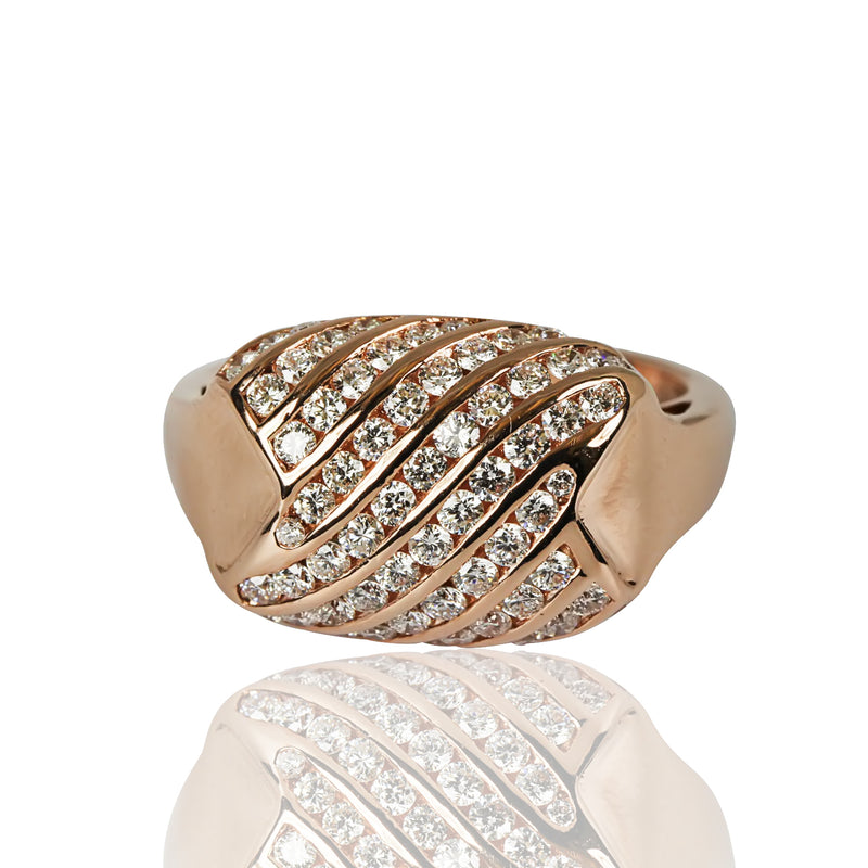 14k Gold Rectangular Diamond Ring
