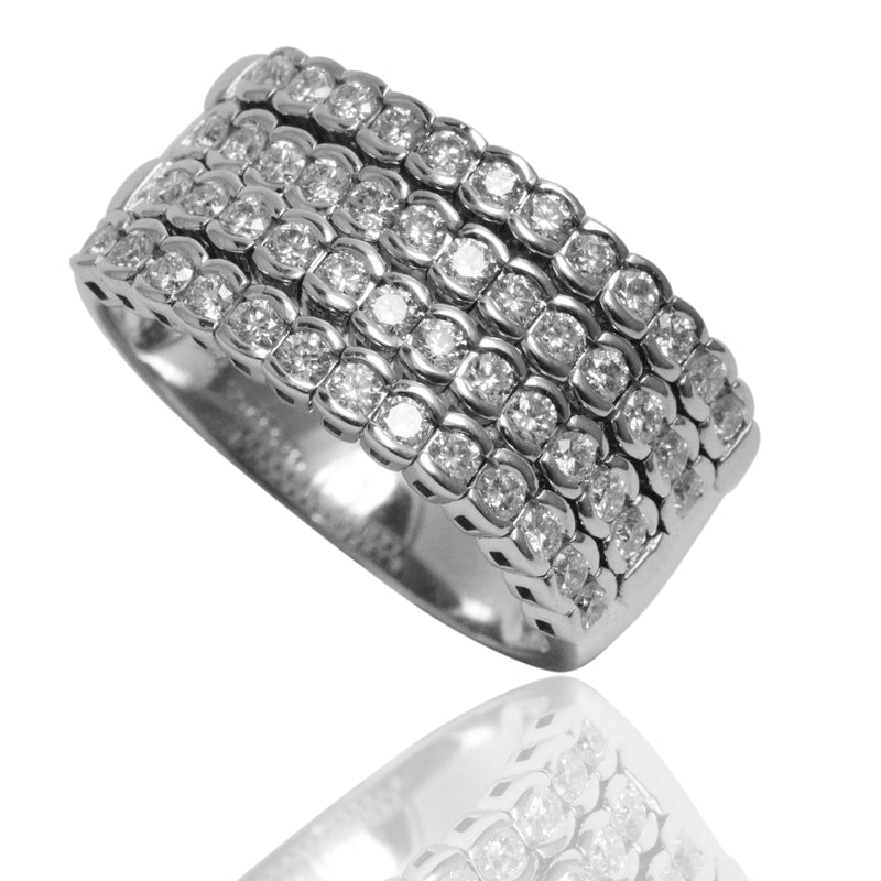 14k Gold Diamond Half Bezel Flex Ring