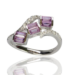 14k Gold Diamond & Purple Sapphire Ring