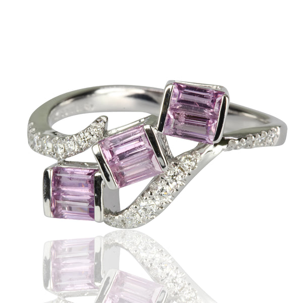 14k Gold Diamond & Purple Sapphire Ring
