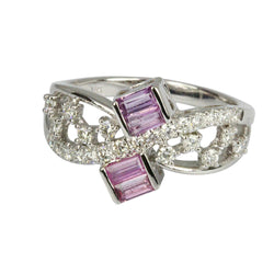 14k Gold Purple Sapphire & Diamond Ring