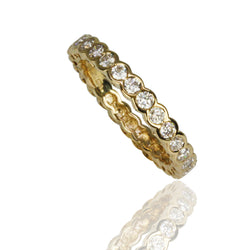 14k Gold & Diamond Scalloped Bezel Ring