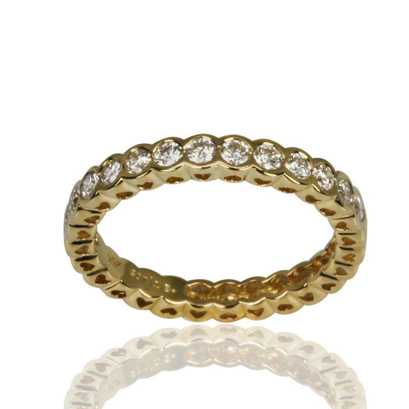 14k Gold & Diamond Scalloped Bezel Ring