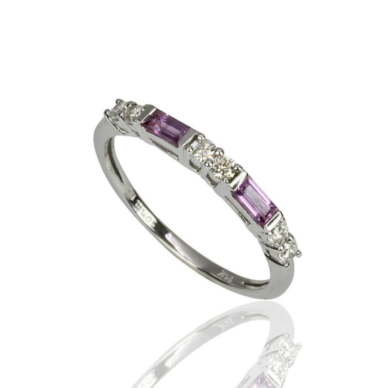 14k Gold Lavender Sapphire & Diamond Ring