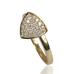 14k Gold Diamond Trillion Dangle Ring