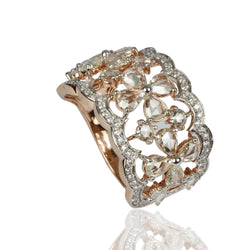 14k Gold Rose Cut Diamond Ring