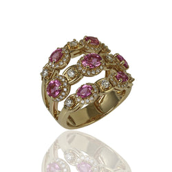 14k Gold Pink Sapphire & Diamond Flex Ring