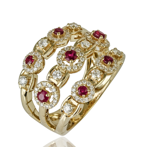 14k Gold Ruby & Diamond Flex Ring