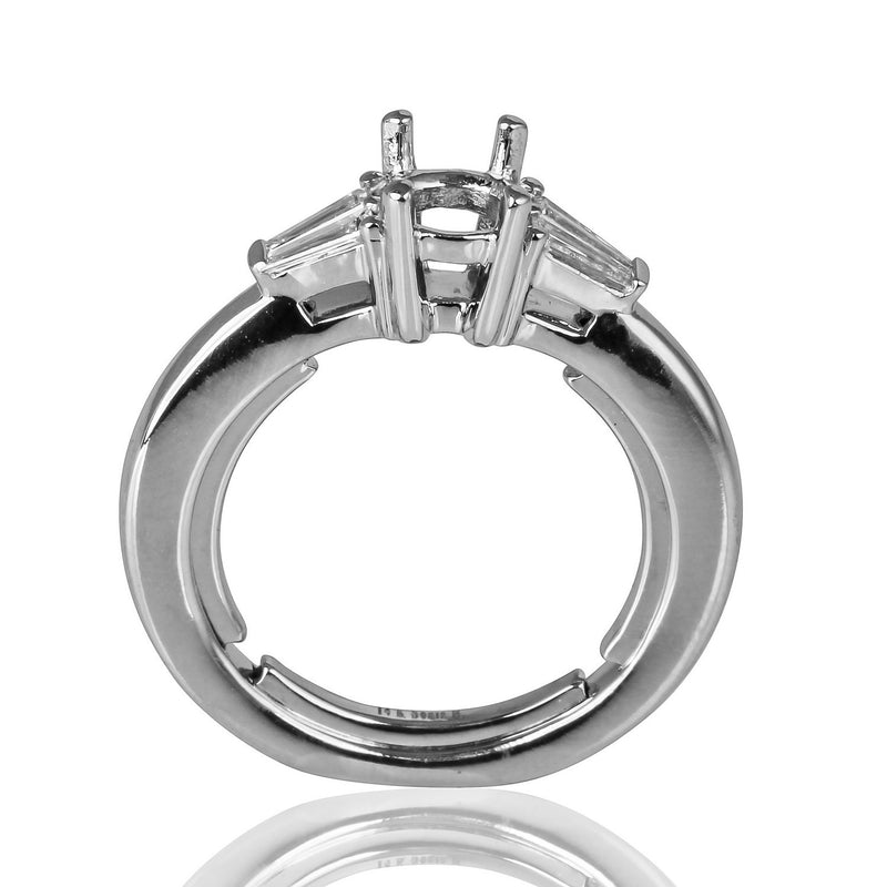 14k Gold Taper Baguette Diamond Accent Everfit Engagement Ring