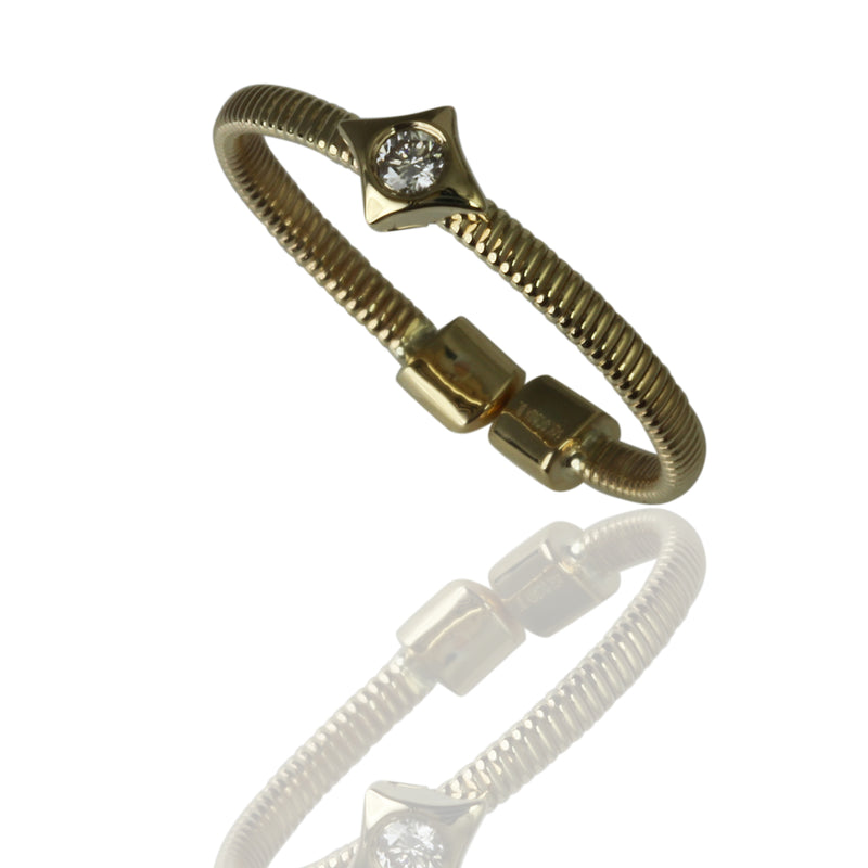 14k Gold Long Diamond Flex Stack Ring