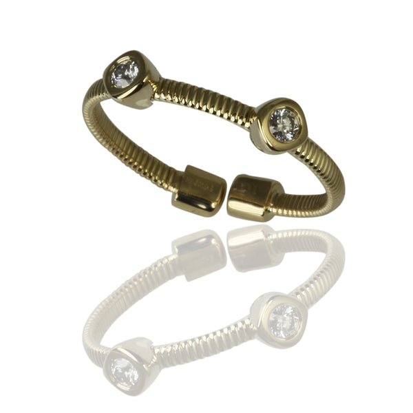 14k Gold Double Cushion Flex Stack Ring