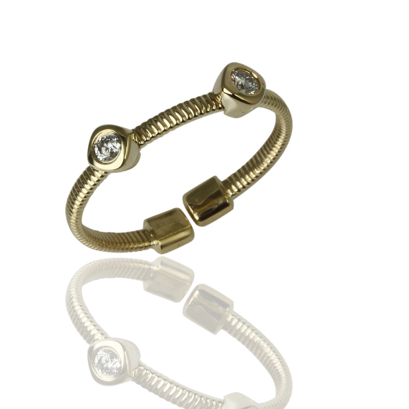 14k Gold Double Cushion Flex Stack Ring