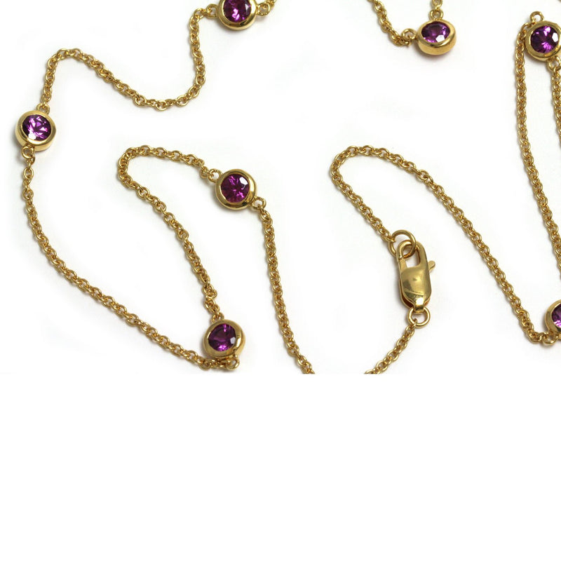 SS Purple Garnet Station Necklace