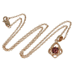 Plated SS Rose Zircon Pendant Necklace