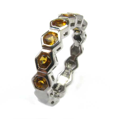 SS Citrine Stackable Flex Ring