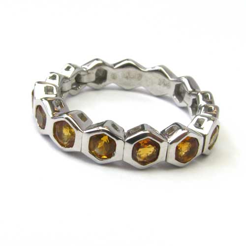 SS Citrine Stackable Flex Ring