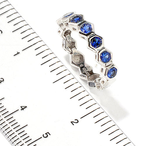 Plated SS Blue Cz Stackable Ring