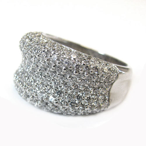 SS & CZ Wave Dome Pave Ring