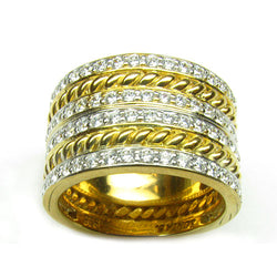 Plated SS & Cz Rope Eternity Ring