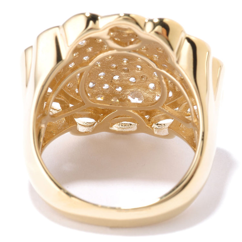 Plated SS & Cz Intertwined Ring
